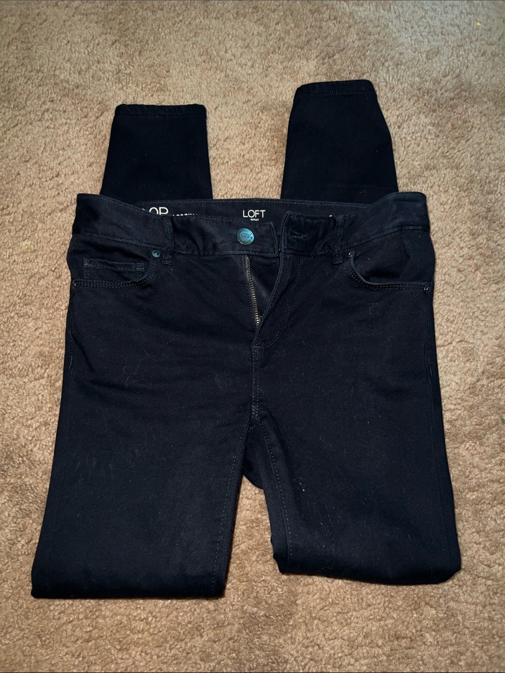 LOFT Black Stretch Skinny Jeans